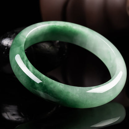 Natural Jade Fortune Blessing Bangle Bracelet