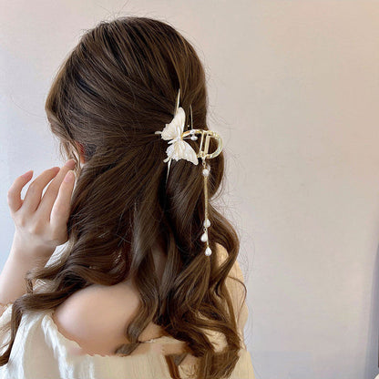 French Elegant Tassel Bowknot Hairpin Girl