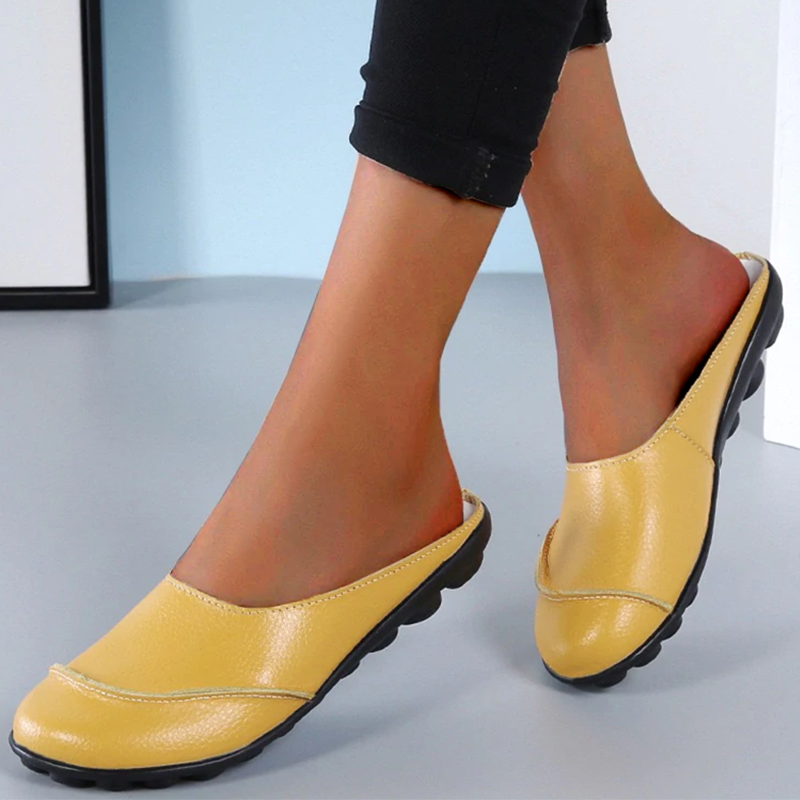 Perpetua Orthopedic Leather Flat Shoes with Soft Soles