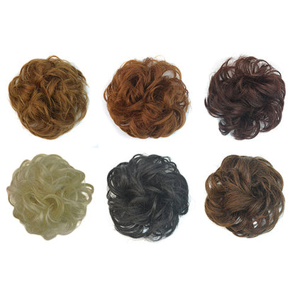 Women's Messy Wavy Hair Bun Extension Elastic Hair Tie Hairpiece Wig Hair Ring