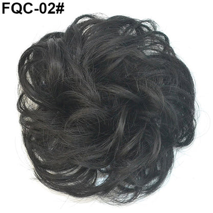 Women's Messy Wavy Hair Bun Extension Elastic Hair Tie Hairpiece Wig Hair Ring