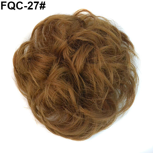 Women's Messy Wavy Hair Bun Extension Elastic Hair Tie Hairpiece Wig Hair Ring