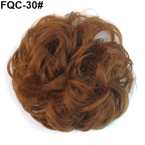 Women's Messy Wavy Hair Bun Extension Elastic Hair Tie Hairpiece Wig Hair Ring