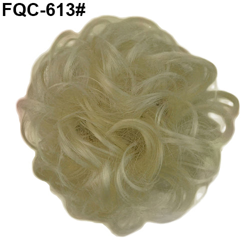 Women's Messy Wavy Hair Bun Extension Elastic Hair Tie Hairpiece Wig Hair Ring