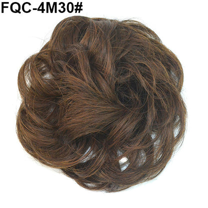 Women's Messy Wavy Hair Bun Extension Elastic Hair Tie Hairpiece Wig Hair Ring