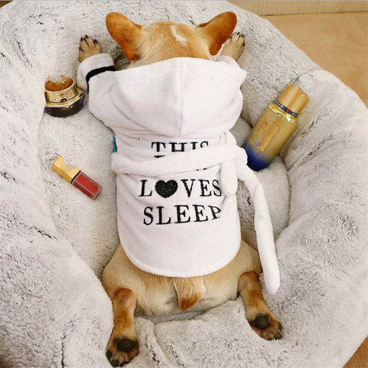 Pet clothes pajamas dog bathrobe