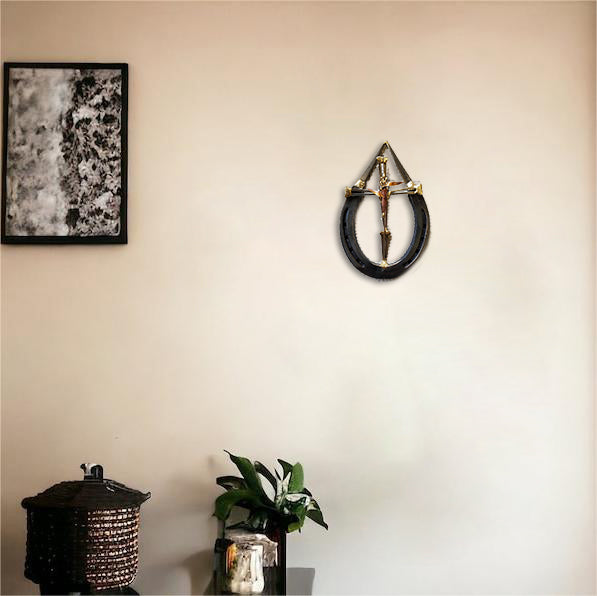 Horseshoe Nail Cross Wall Decoration