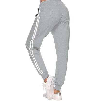 Women's White-Trimmed Two-Bar Sports Leggings