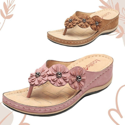 Thetis Lightweight Flowers Clip Toe Sandals