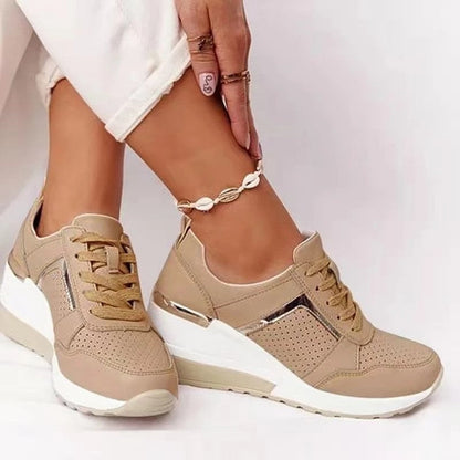 Dana Orthopedic Lace-up Wedge Women Sneakers