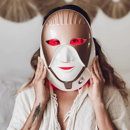 CLEOPATRA LED MASK – THE ORIGINAL #1 SPA GRADE LIGHT THERAPY MASK WITH NECK COVERAGE (NOW WIRELESS!)