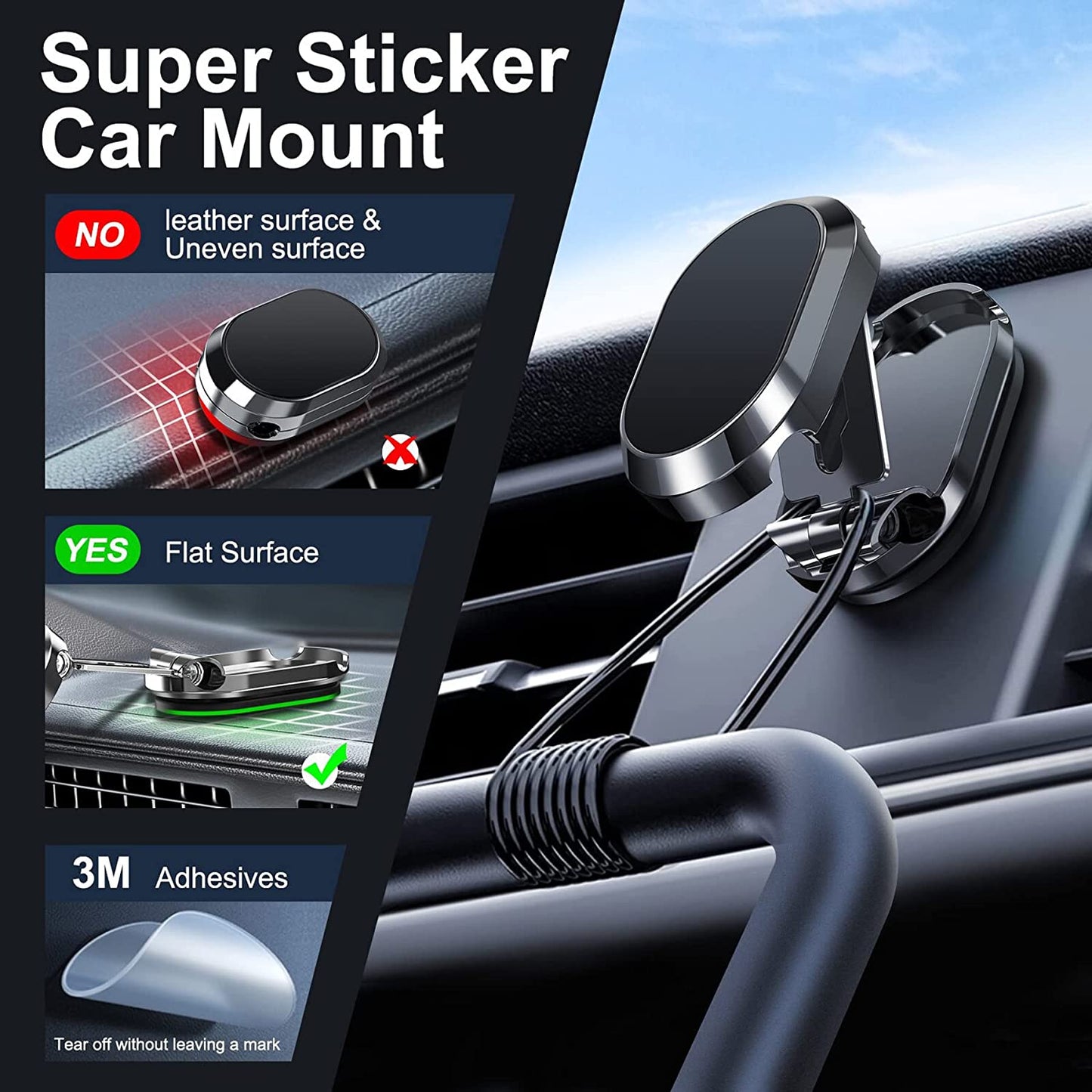 Metal Strong Magnetic Folding Phone Holder for Car