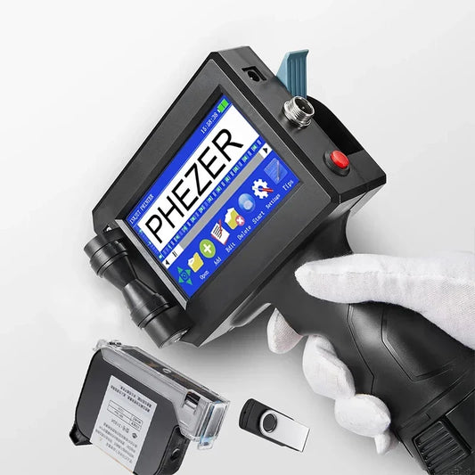 DCODE 1755PLUS 12.7mm Handheld Thermal Inkjet Printer with Fast-Drying Ink for Text QR Barcode Batch Number Logo Label Printer