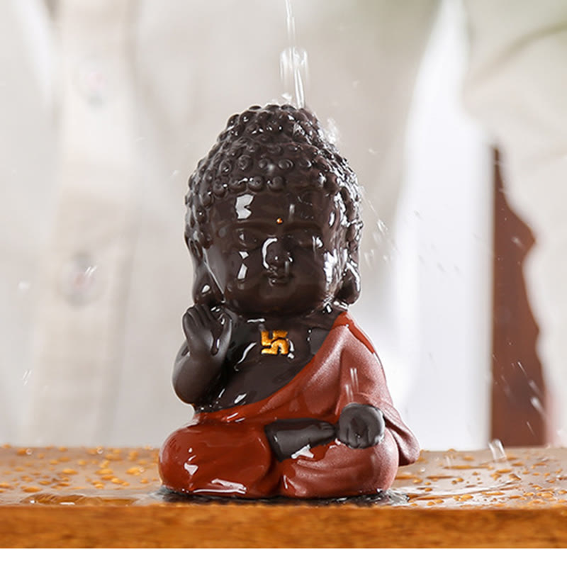 Small Buddha Purple Clay Home Desk Decoration Home Decor