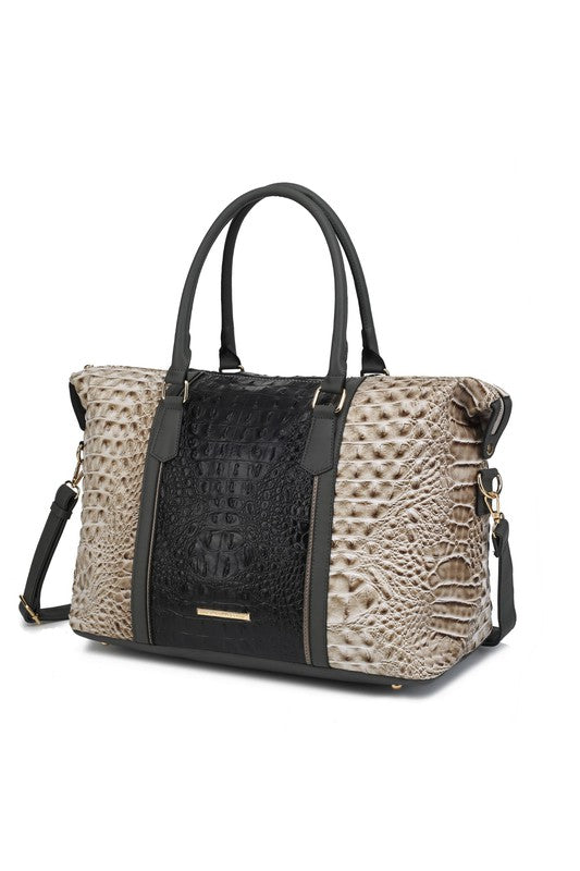 MKF Faux Crocodile-Embossed Duffle Bag by Mia K