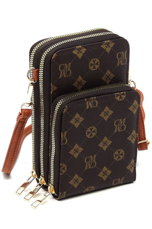 Monogrammed Crossbody Bag Cell Phone Purse