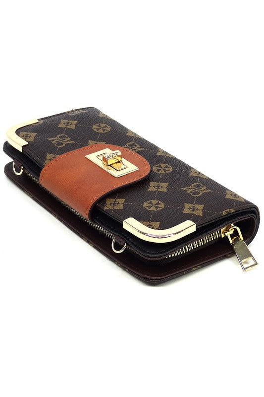 CM Monogram Turn Lock Crossbody Wallet