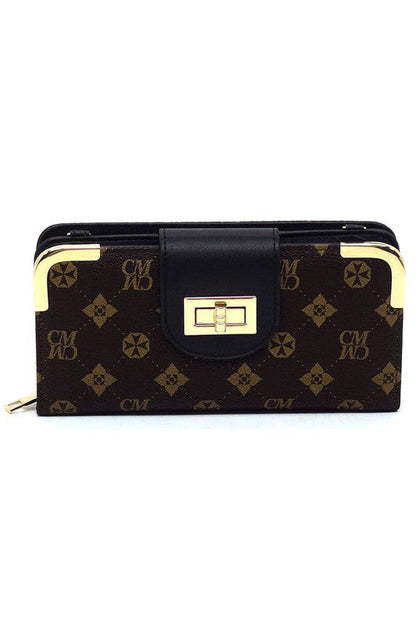 CM Monogram Turn Lock Crossbody Wallet