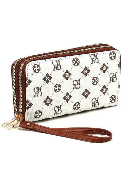 CM Monogram Zip Around Clutch Wallet Wristlet