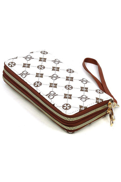 CM Monogram Zip Around Clutch Wallet Wristlet