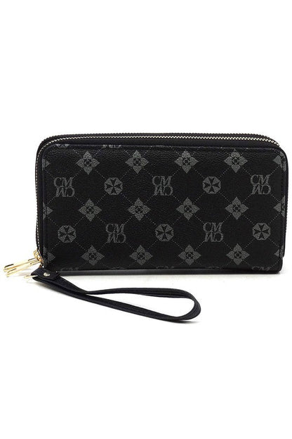 CM Monogram Zip Around Clutch Wallet Wristlet