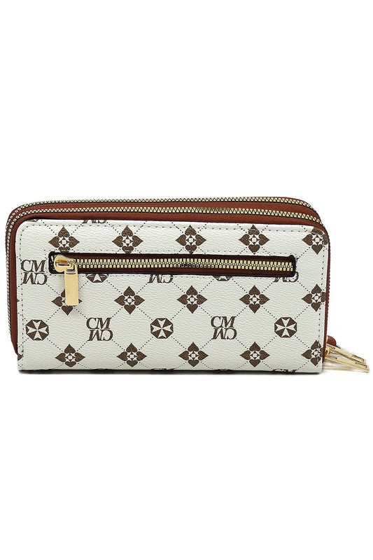 CM Monogram Zip Around Clutch Wallet Wristlet