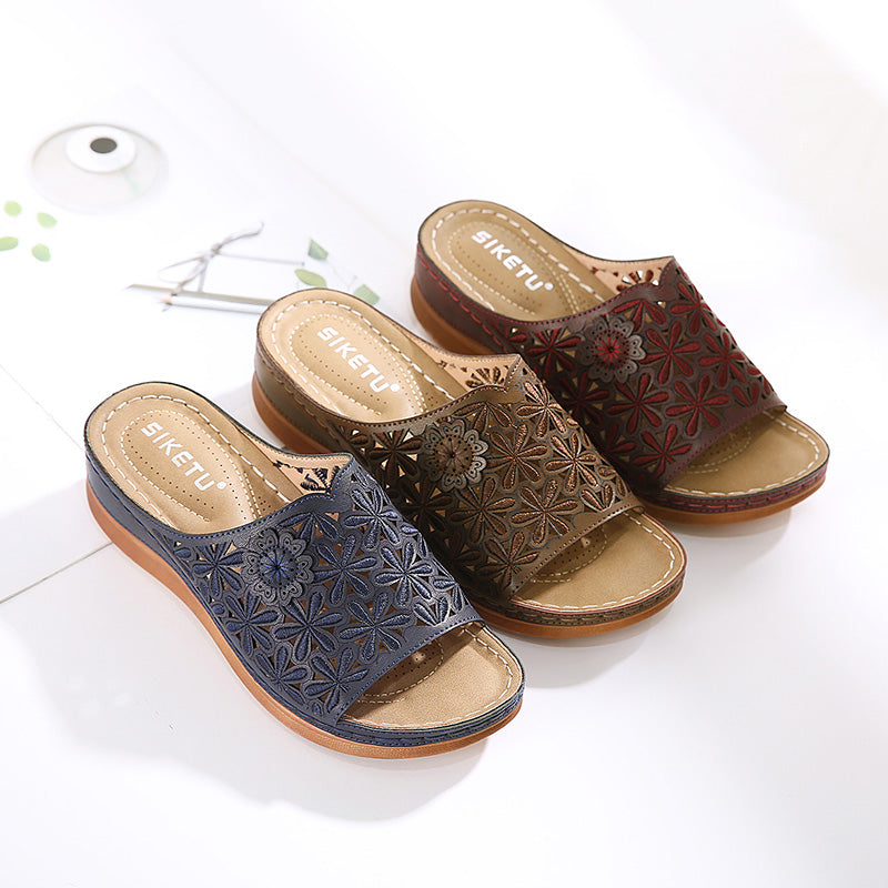 Galla Leather Embroidery Women Sandals