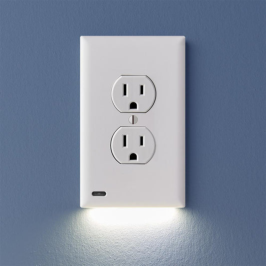 Outlet Wall Plate With Led Night Lights-No Batteries Or Wires [UL FCC CSA CERTIFIED]