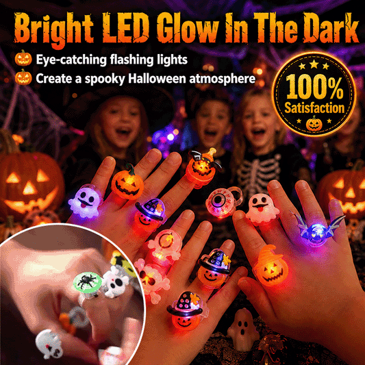 Halloween Light-Up Rings – 50 Packs