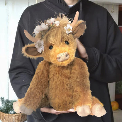 Highland Cow Wearing Flowers