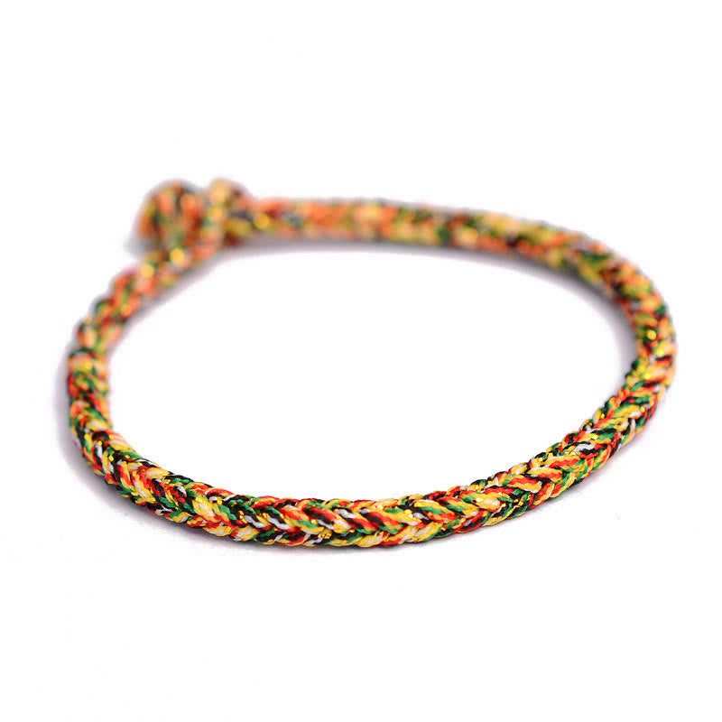 Tibetan Handmade Eight Thread Peace Knot Protection Braided String Bracelet