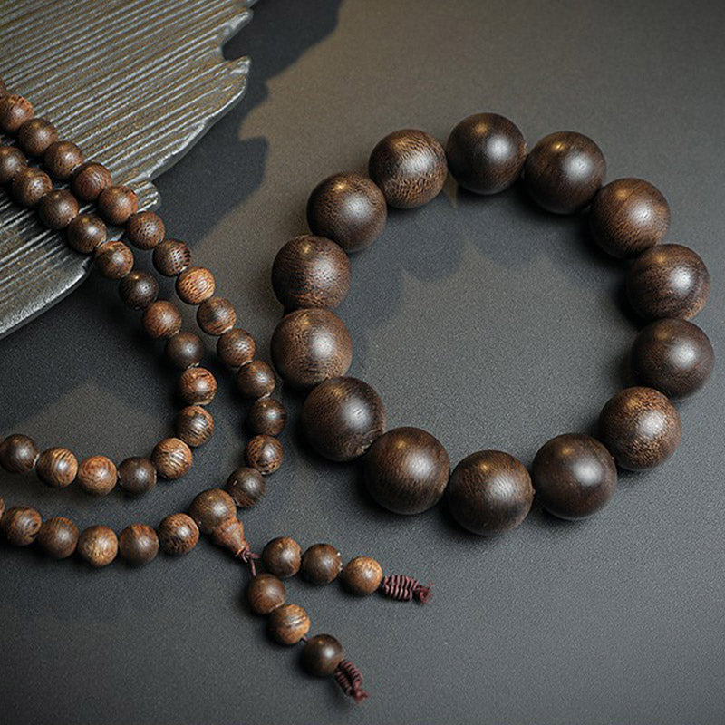 108 Mala Beads Agarwood Peace & Strength Bracelet