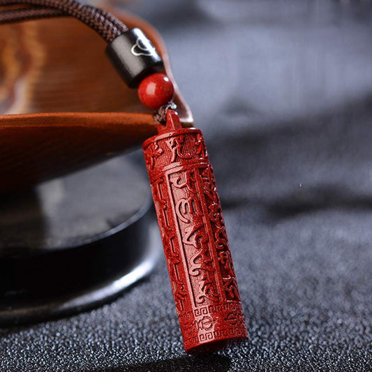 Tibetan Buddhist Cinnabar Mantra Spirituality Concentration String Necklace