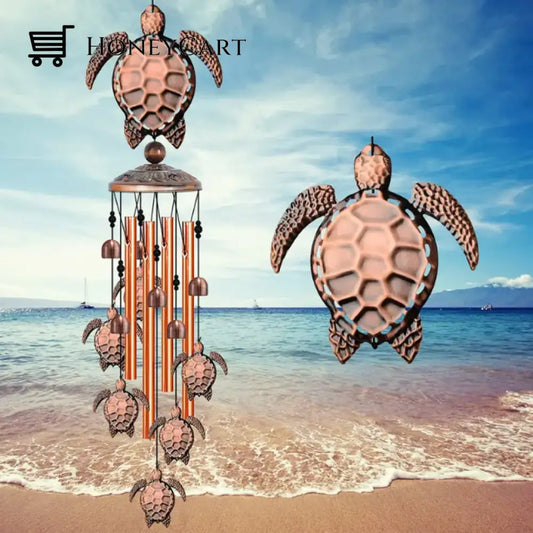 1Pc Vintage Metal Turtle Iron Wind Chime Outdoor Courtyard Music Decorations Festival Gifts For