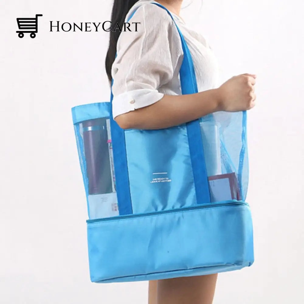 2-Compartment Mesh Beach Bag