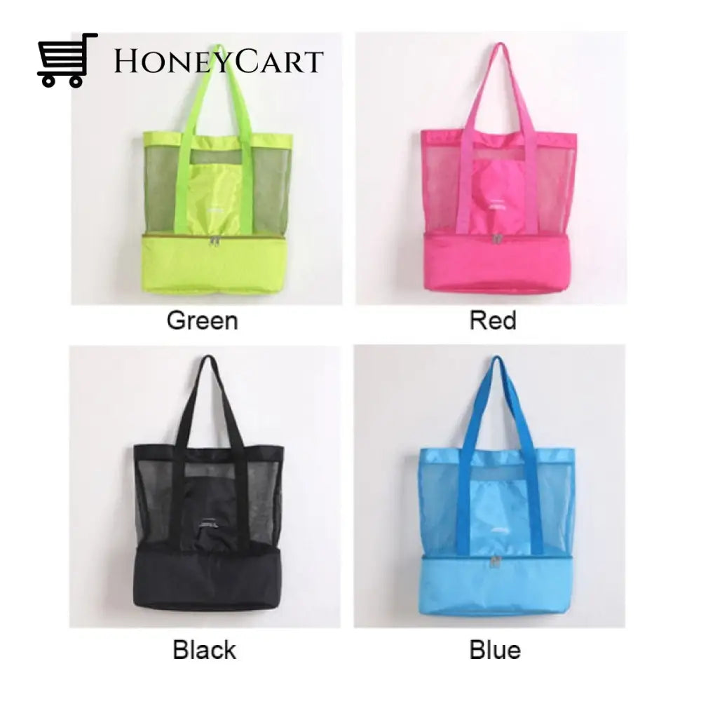 2-Compartment Mesh Beach Bag