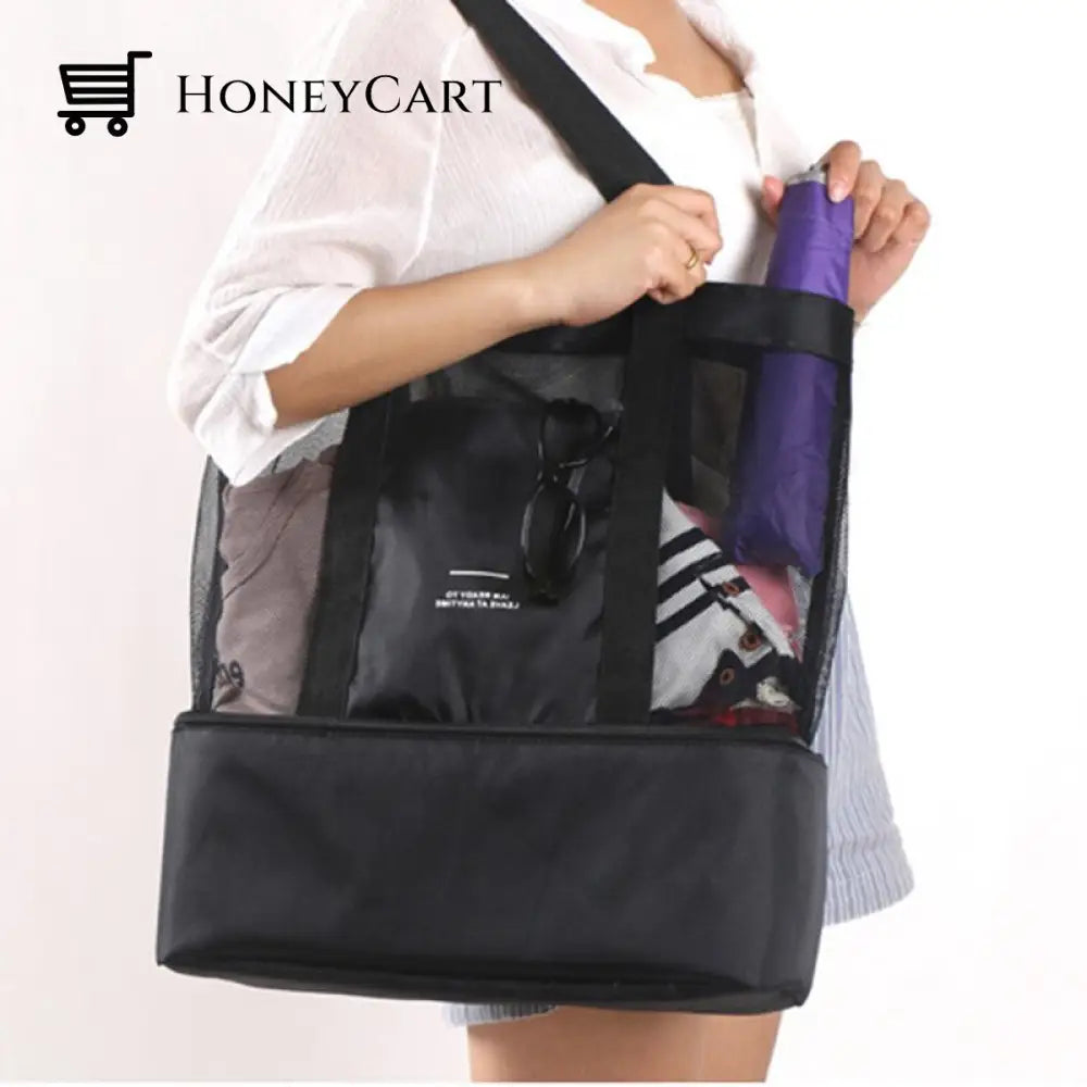 2-Compartment Mesh Beach Bag