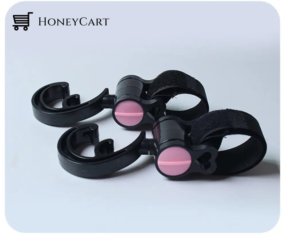 2 In 1 Cup Holder Baby Stroller Accessories One Pair Hook Pink