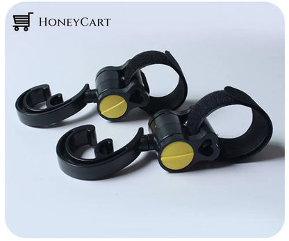 2 In 1 Cup Holder Baby Stroller Accessories One Pair Hook Yellow