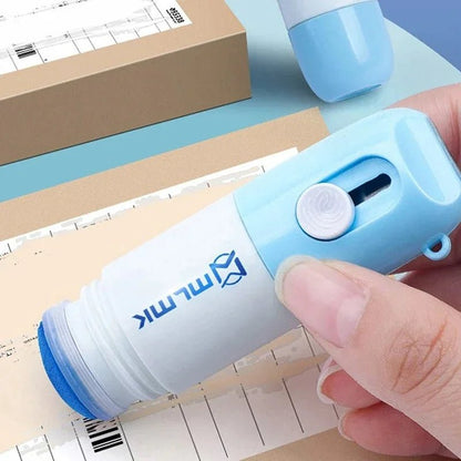 2-in-1 Thermal Paper Eraser & Safety Unboxing Knife – Conceal, Correct, & Protect Your Identity in Style!