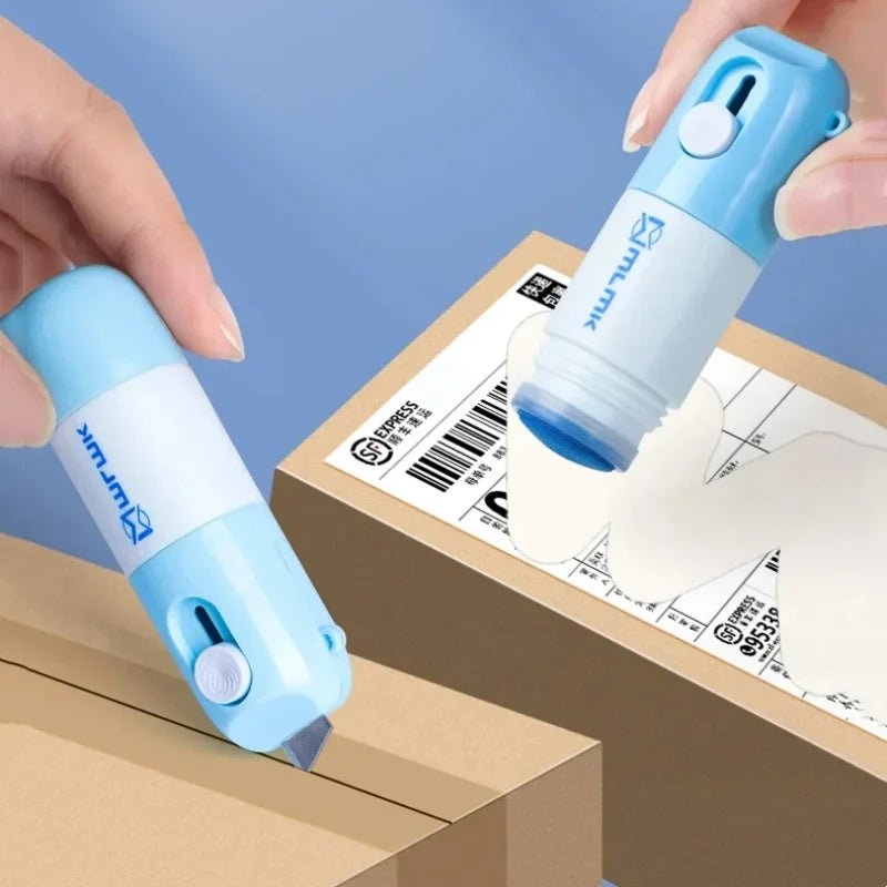 2-in-1 Thermal Paper Eraser & Safety Unboxing Knife – Conceal, Correct, & Protect Your Identity in Style!