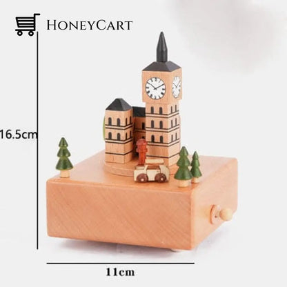 2022 Early Christmas Promotion-Handmade Wooden Rotating Music Boxes Big Ben