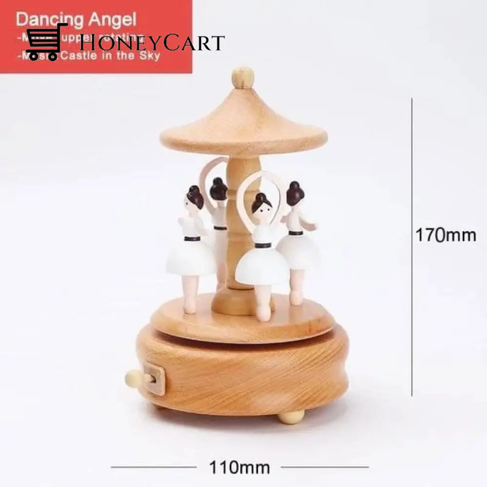 2022 Early Christmas Promotion-Handmade Wooden Rotating Music Boxes Dancing Angel