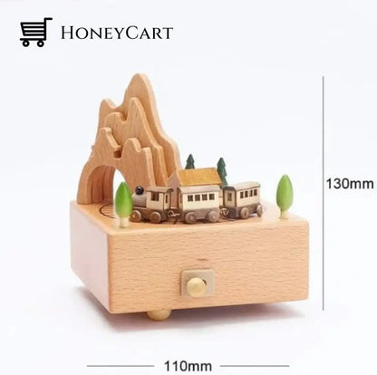 2022 Early Christmas Promotion-Handmade Wooden Rotating Music Boxes Little Train