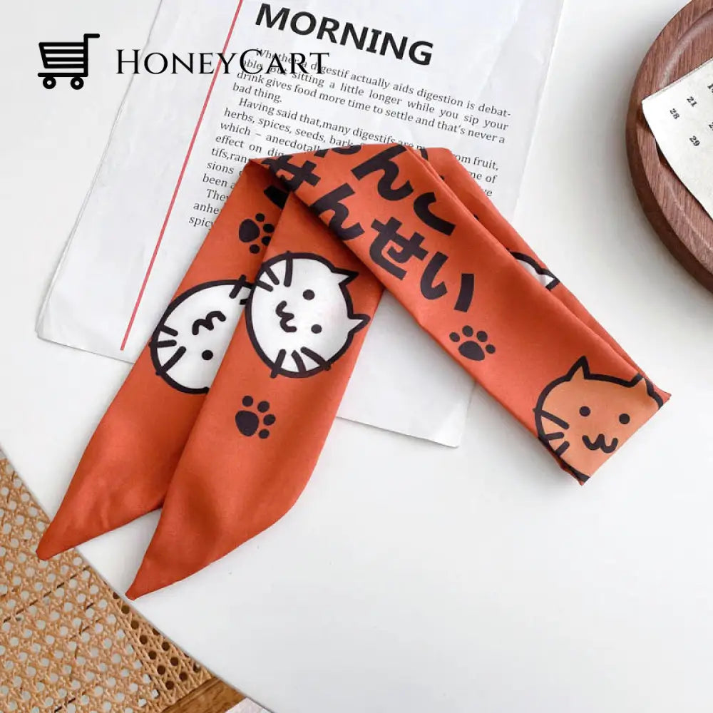 2022 Korean Silk Retro Hair Band Cat