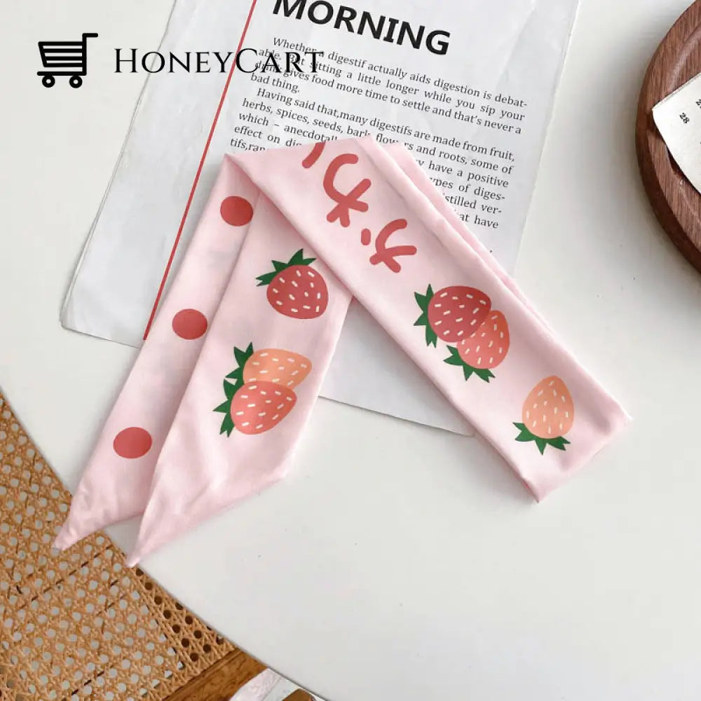 2022 Korean Silk Retro Hair Band Strawberry