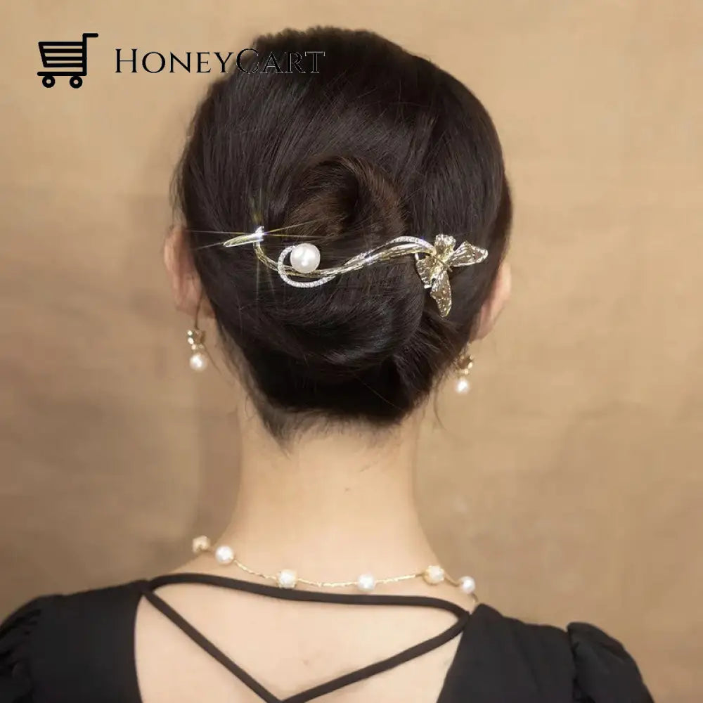 2022 New Arrival- Ins Style Elegant Hairpin (Buy 4 Get 10% Off) Butterfly & Pearl