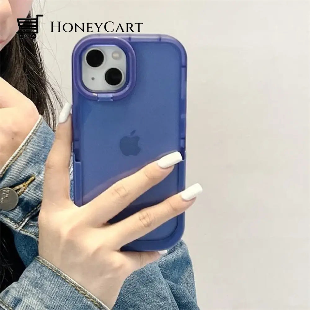 2022 New Double Stand Transparent Tpu Phone Case Blue / 11 Tool