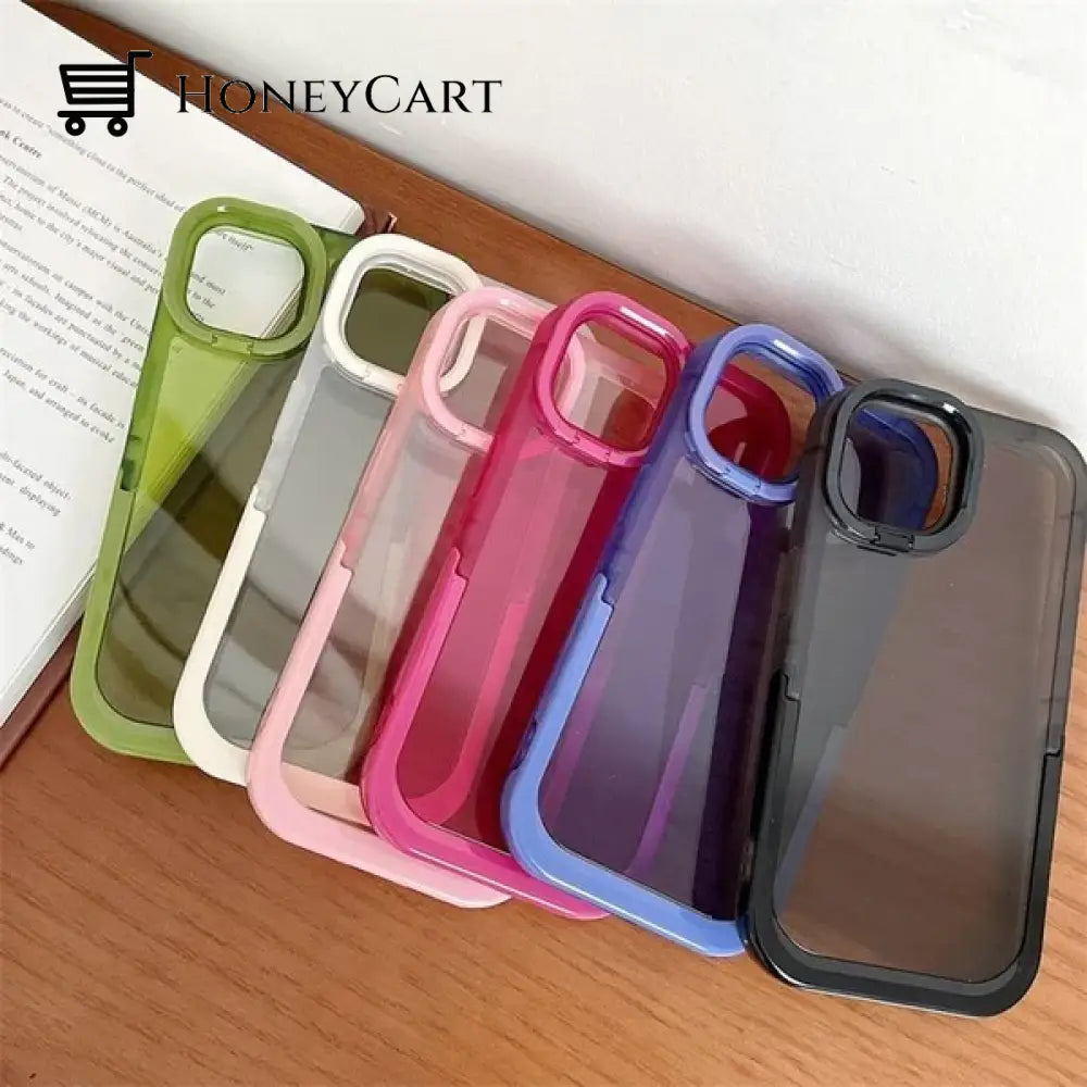 2022 New Double Stand Transparent Tpu Phone Case Tool