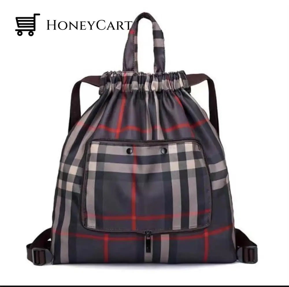 2022 New Foldable Large Capacity Travel Backpack Coffee Plaidnew Sales